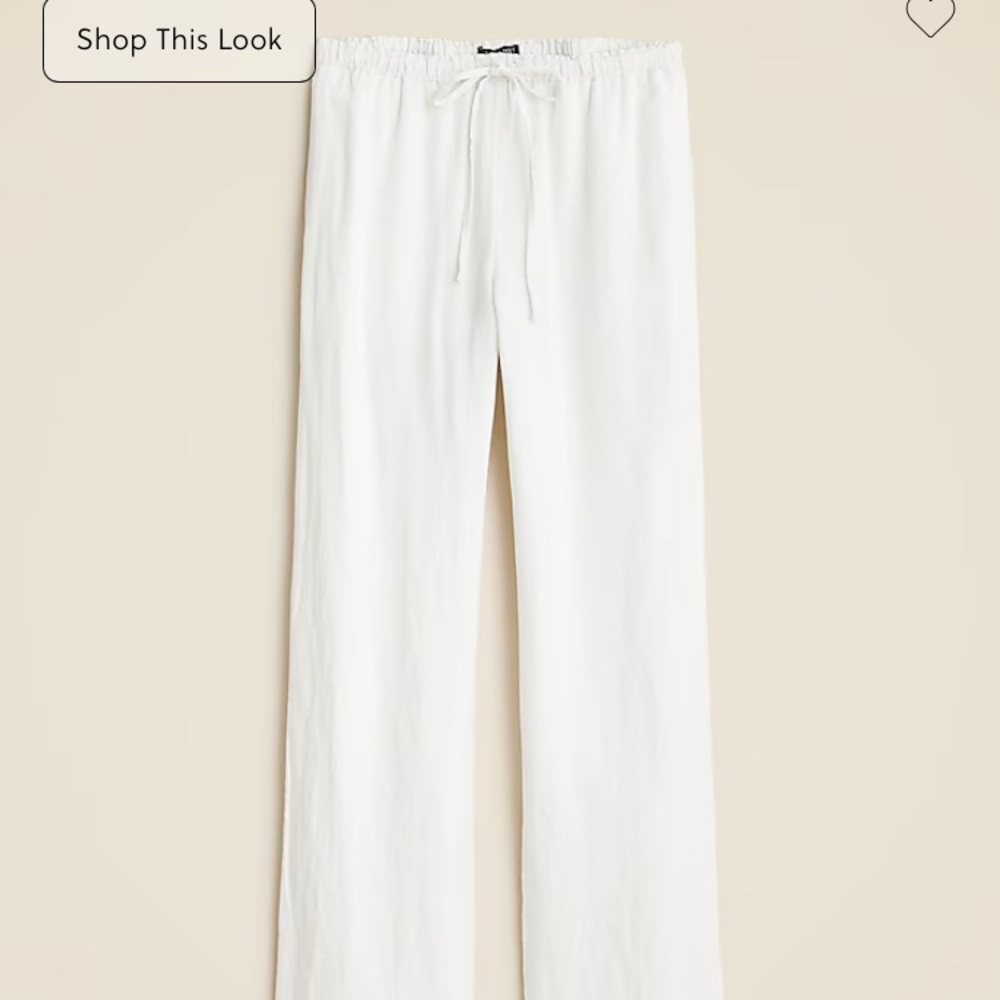 JCrew Soleil Linen Pant white